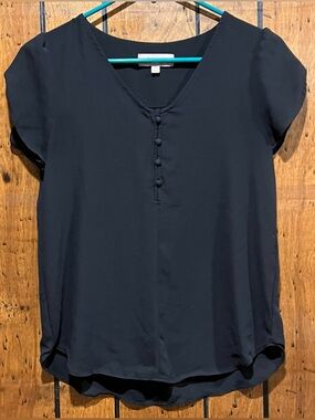 Black V-Neck Philosophy Short Sleeve Blouse size XS